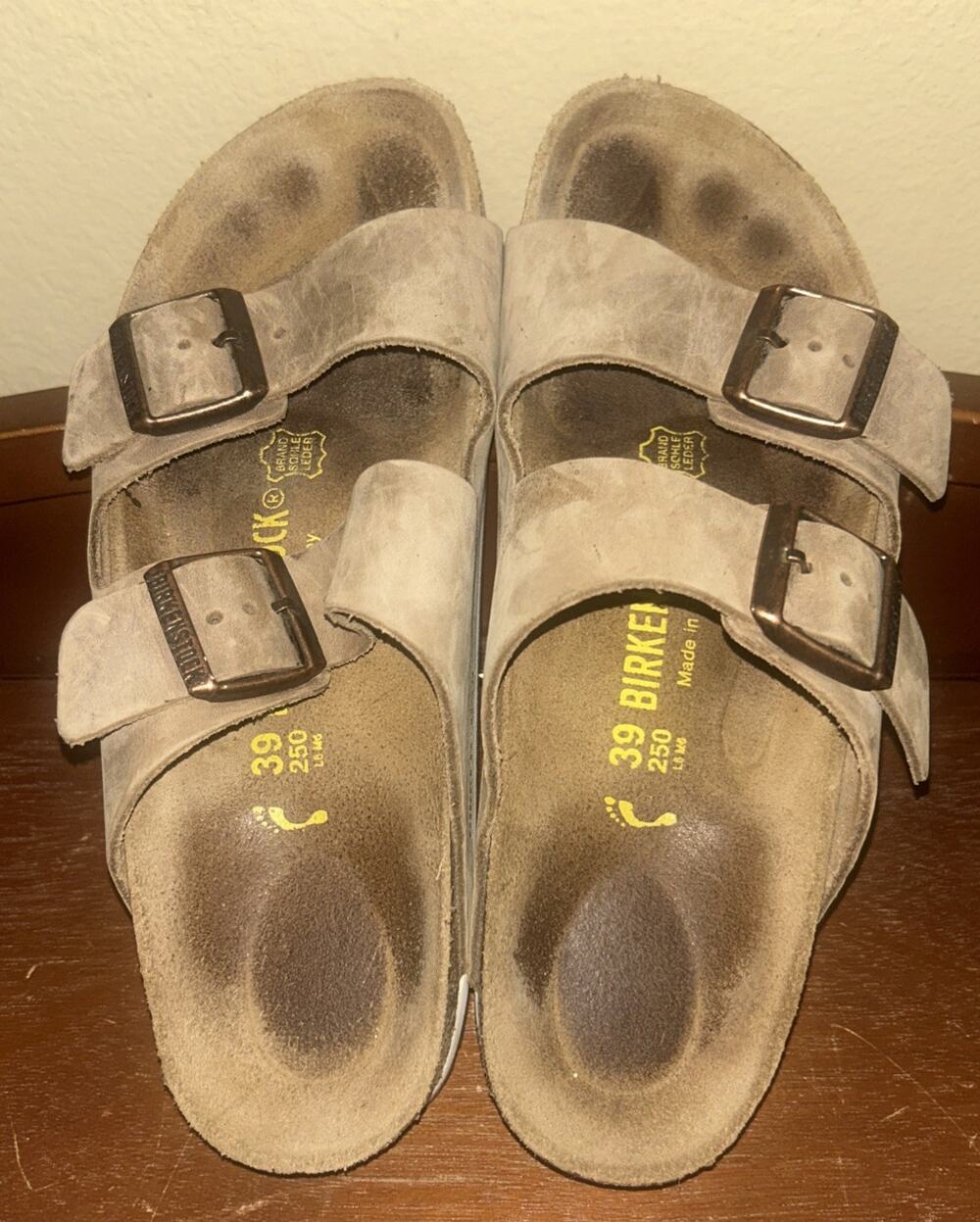 Birkenstock Arizona Birkibuc Leather Soft Footbed Sandals Size 39 8-8.5 Women’s
